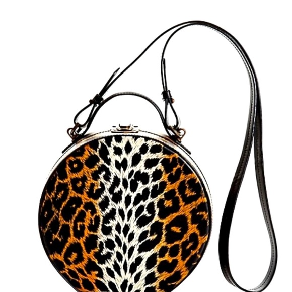 London Fog x Jeremy Scott Leopard Leather Crossbody Bag * limited edition* - Picture 1 of 10